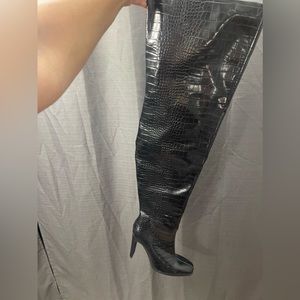 SNAKE SKIN THIGH HIGH BOOTS PLT